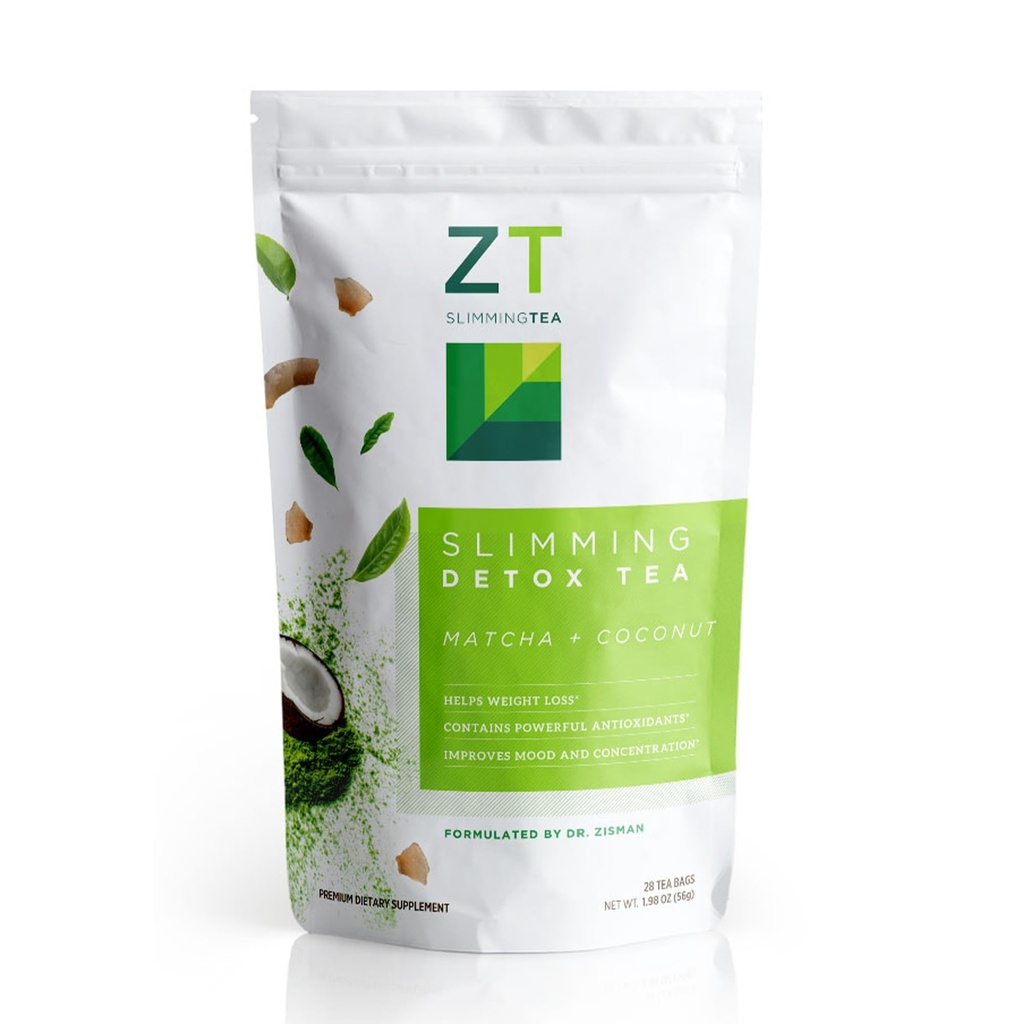 Dr Zisman ZT Slimming - Matcha- Kokosowy Herbata Mieszanka z Senna - Przeciwutleniacz Efekty - 28 Dzień Wellness Mieszanka (28 Torby herbaty)