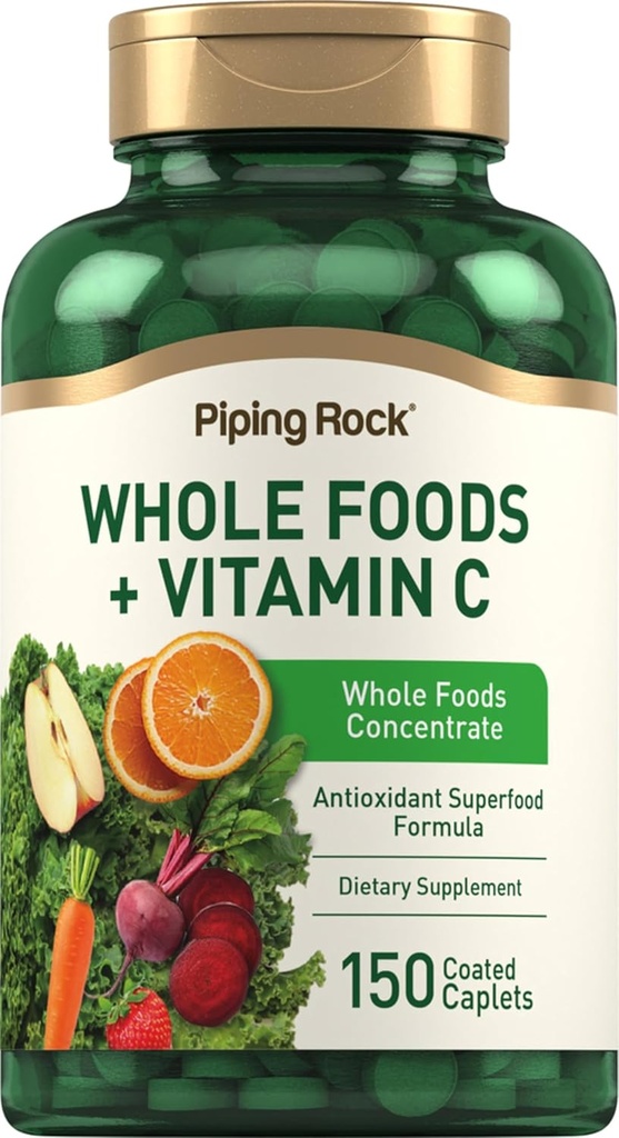 Piping Rock Whole Foods Witamina C 124; 150 Kapulety 124; Superfood Mieszanka 124; Wegetarianin, Non-GMO, Gluten