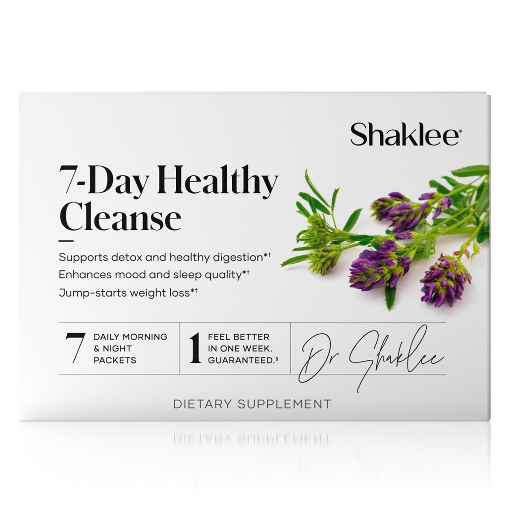 Shaklee - 7- Day Healthy Cleanse: Kompletny System Reset, i Energy Boost - Z Probiotyki, Liver Support i Herbal Cleanse - Step- by- Step Guide - 7 Daily Morning & Night Pakiety