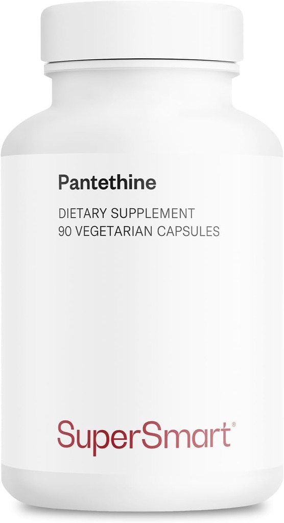 Supersmart - Pantesin Pantetine 600 mg na dobę (Kwas pantotenowy) - Active Vitamina B5 Supplement Supplement Amend124; Non-GMO & Gluten Free - 90 Kapsułki wegetariańskie