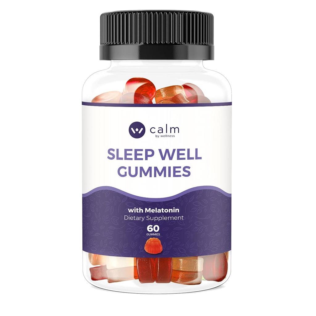 Spokój przez Wellness Sen Dobrze Gummies, Dodatkowa siła Gummy z Melatonin, Natural Sleep Supplement Supplement, 30 Count