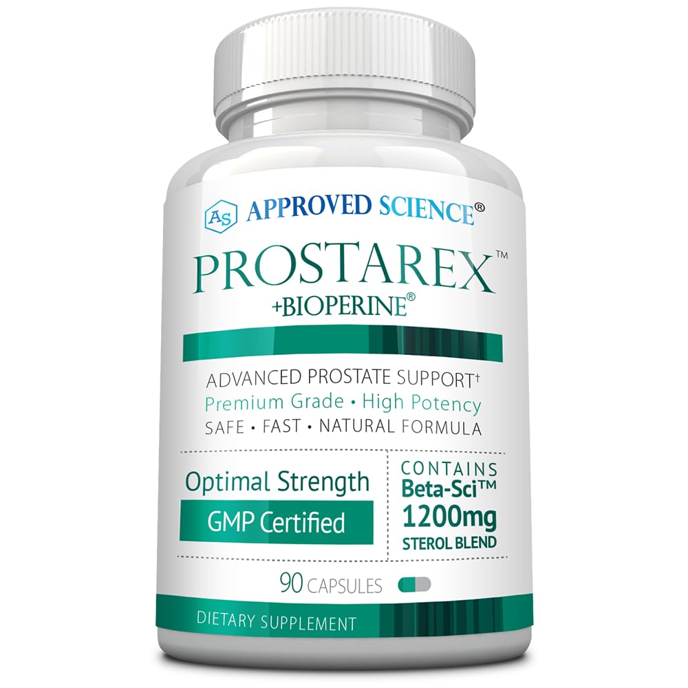 Zatwierdzony Science Prostrarex - Suplement Prostate - Saw Palmetto, 1200mg Beta- Sitosterol, Bioperine - 90 Kapsułek - 1 Miesiąc Dostawy