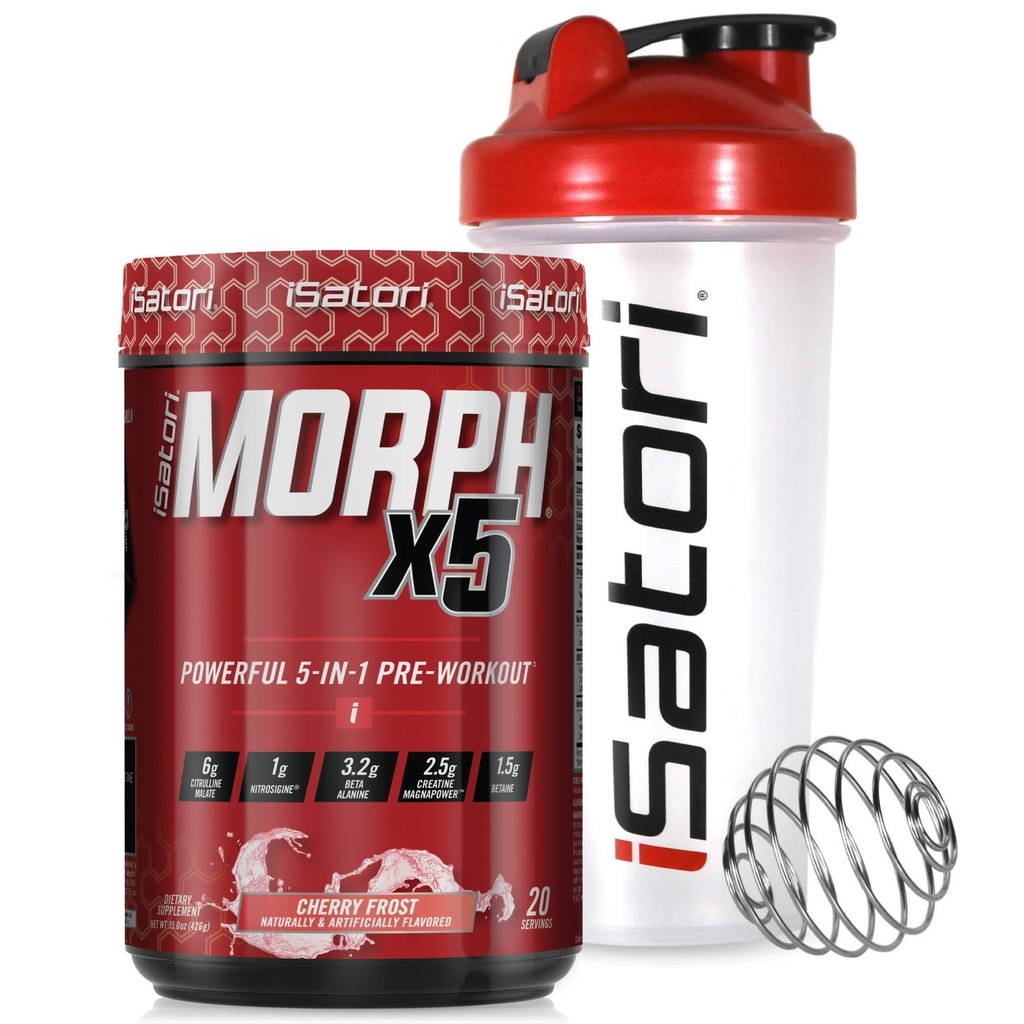 iSatori Morph Xtreme Intensywne ćwiczenia wstępne - Bombsicle (20 Servings) Classic Blender Bottle (Czysta butelka z Red Top)