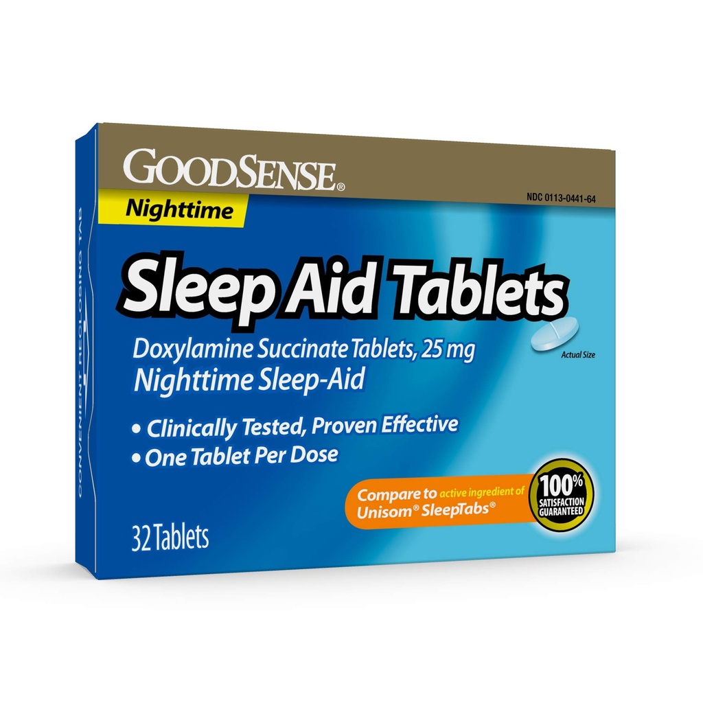 GoodSense Sleep Aid Doksylamina Sukcypować tabletki, 25 mg, 32- liczyć, Nocny Sen Pomoc, aby pomóc Ci Upadek Asen