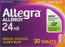 Allegra Adult 24HR Non- Drowsy Antihistamine, 30 tabletek, szybko działająca reakcja alergiczna Relief, 180 mg