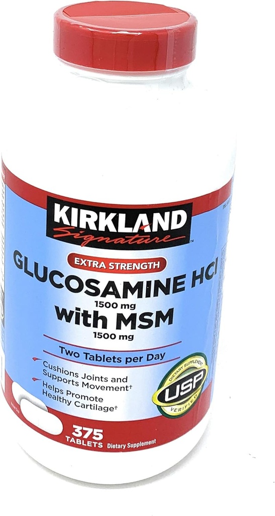 Kirkland Podpis Glukozamina z MSM, 375 Tabletki (3 opakowania)