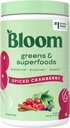Bloom Nutrition Superfood Zielonych Proszek, Enzymy z probiotyki i prebiotyki, Gut Health, Bloating Relief dla kobiet, Chlorella, Zielony sok Mix z buraka korzeń, 25 SVG, Piced żurawiny