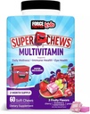 Silny czynnik Kids Multivitamin Super Chews, Dzieci Witaminy do wsparcia Wellness, Immune Health, Eye Health, & Więcej z 18 Witaminy, Minerały, & Przeciwutleniacze, 2-miesięczne dostawy, Multi- Flavor, 60 Soft Chews
