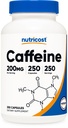 Nutricost Cafeline Pills, 200mg na jedną porcję (250 kapsułek)