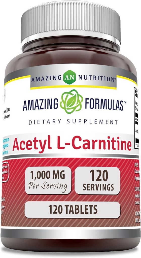 Amazing Supplement Acetyl L- Carnitine Supplement Equipment 124; 1000 Mg Per Serving Equipment 124; 120 Tablets Supplement Equipment 124; Non-GMO Equipment 124; Gluten Free Equipment 124; Made in USA
