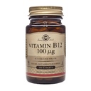 Solgar Witamina B12 100 µg - 100 Tabletki - Energia Metabolizm & Wsparcie układu nerwowego - Non-GMO, Wegan, Gluten & Dairy Free, Kosher, Halal - 100 Sługi