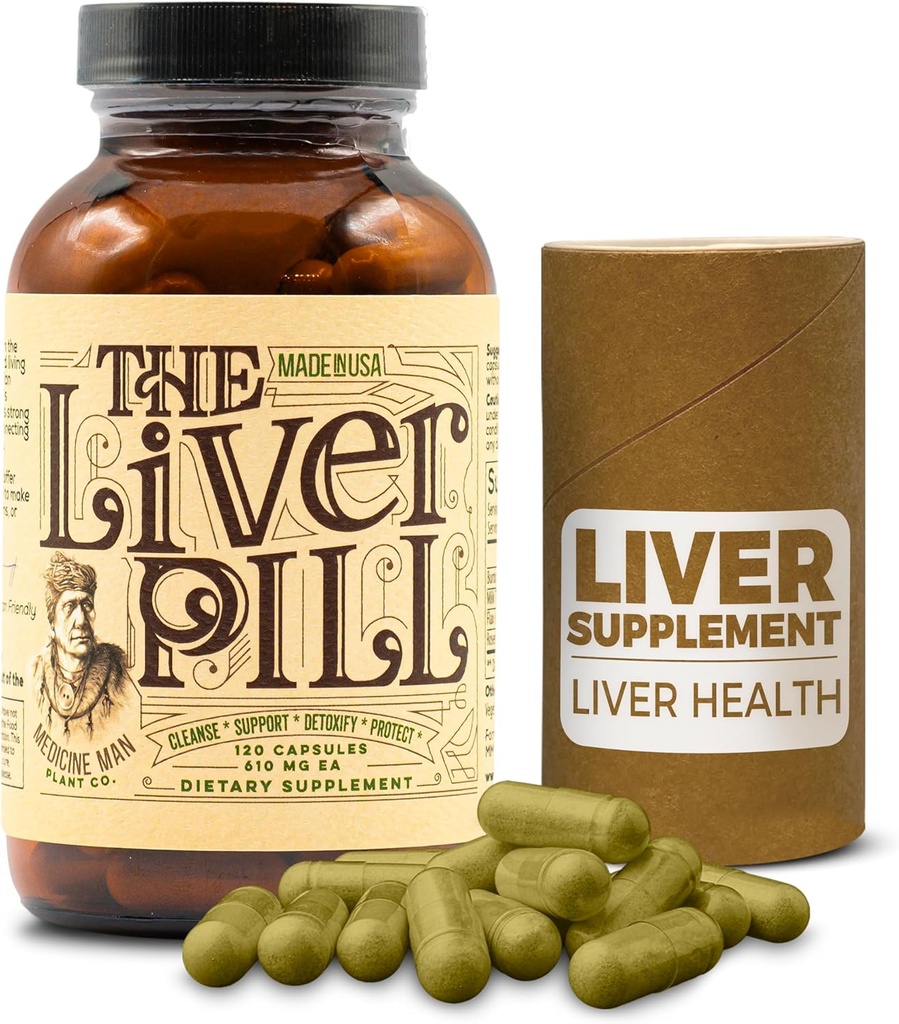 The Liver Pill 120 Kapsułki - Ziołowa Wątroba Cleanse Detox & Naprawa Pigułki z Burdock Root, Mleko Thistle, Rozmaryn, i Nasiona Flax - Non-GMO, Organic, i Natural Liver Detox Pigułki dla mężczyzn i kobiet