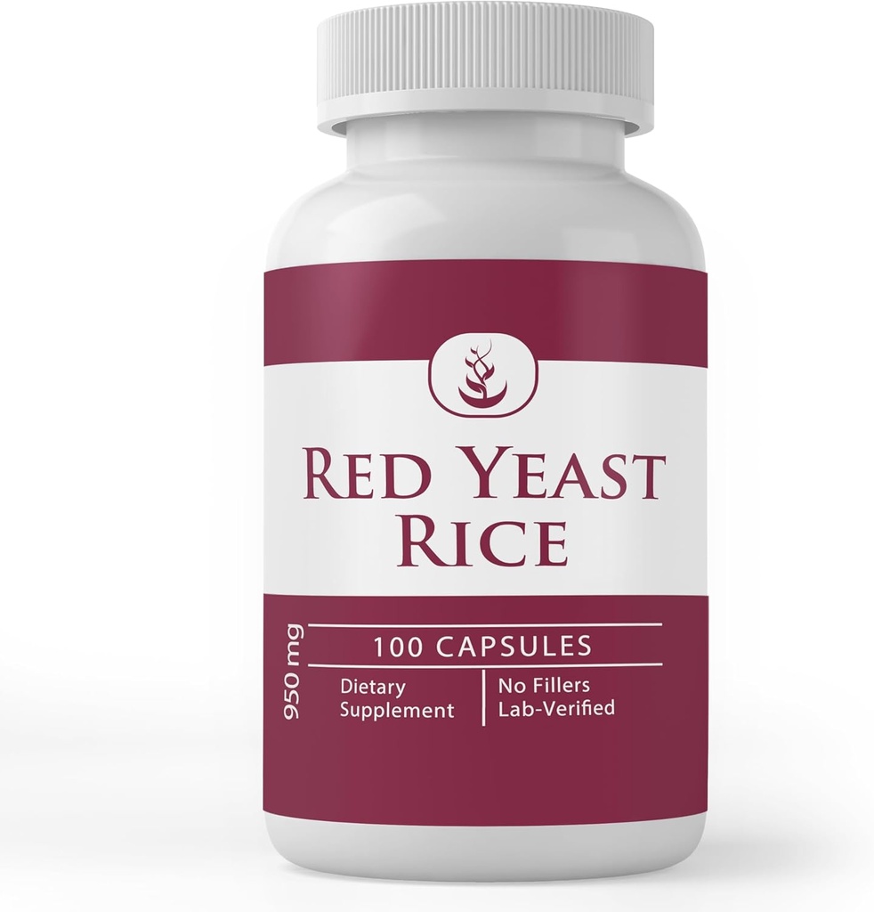 Ekstrakt Red Yeast Rice, (100 kapsułek) Zawsze czysty, bez dodatków lub wypełniaczy, Laboratorium zweryfikowane (100 kapsułek)
