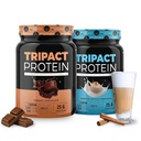 Białko Nutrology TRIPACT - Premium Nutrition Shake - Non-GMO Grass Fed Serwatka Białko, Białka roślin, Zielone, Superfoods & Probiotyki - 5g BCAA - Czekolada kremowa i VanillaLatte w / Cynamon 1,5lb Każdy
