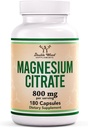 Magnezu Citrate 800mg, 180 Kapsułek, Poparcie trawienia i zaparcia, Vegan Safe, Non-GMO, Podwójne suplementy drewna