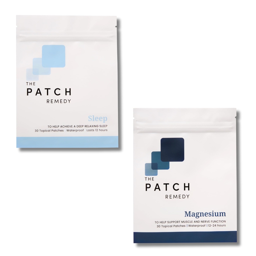 Łata Remedy Sleep & Magnez Bundle - (60 Łaty) Natural Melatonin Free Sleep Patch & Magnezu Glycinate Patch Kit 124; Mineral & Sleep Support