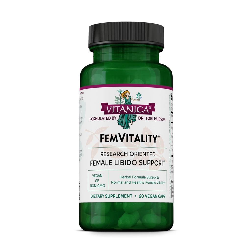 Vitanica FemVitality Libido Supplement for Women, Natural Female Libido Booster for Women, Increases Intimate Drive, Desire and Stamina, Helps Vaginal Dryness, Vegan 60 Capsules