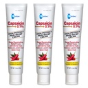 Globe (3 pack) Capsaicin 0,1% Wysoka moc krem przeciwbólowy, niezapachowy (2 oz) Deep Penetrating Relief from: zapalenie stawów, mięśnie, bóle stawów i pleców