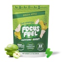 FocusFuel Energy Chews - Green Apple Flavor (15 Servings) - 100mg Caepine + B12, Magnez, Alpha GPC - Boost Focus & Energy - No Crash lub Jitters