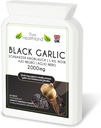 Gluten- Free Odorless Black Garlic Supplement - Wysoka potencja skoncentrowana ze świeżych czosnkowych Bulb - Wegańskie & Wegetariańskie tabletki - Made in UK (1 butelka)