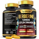 Suplement berberyjski - 7in1 Formuła - Połącz z Turmeric, Royal Jelly, Ceylon Cynamon, Ginkgo Biloba, Ginger & Black Pepper - Digestive Health, Wsparcie immunologiczne - 120 Kapsułki