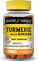 MASON naturalny kurkuma z Ginger Gummies, Natural Joint Support & Antioksydant Formuła, Tropical Fruit Flavor, 60 Gummies