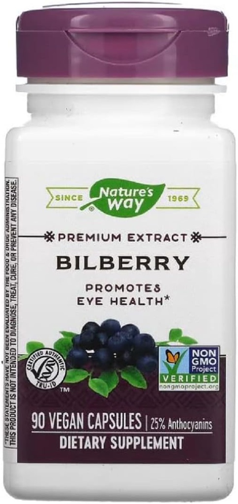 Nature 's Way Bilberry Standaryzowane ekstrakt Veg kapsułki 90 ea (Opakowanie 2)