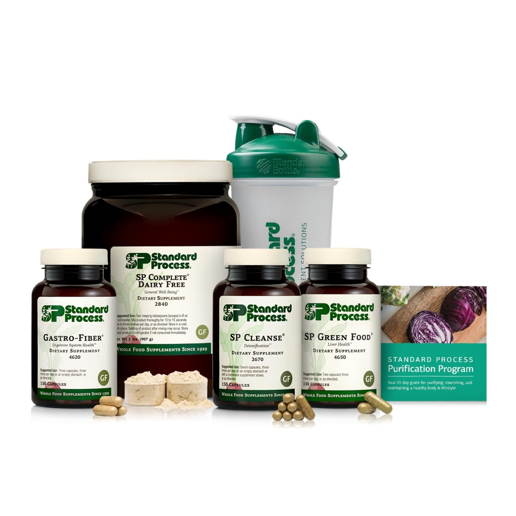 Standardowy zestaw produktów czyszczących z PS Complete Dairy Free i Gastro Fiber - 21-dniowy detox do zdrowej konserwacji ciała - Wegan, Gluten- Free & Non-Dairy - 1 Kit