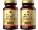 Solgar Biotin 300 µg - 100 tabletek, Opakowanie 2 - Wspiera zdrową skórę, paznokcie i włosy - Non-GMO, Wegan, Gluten Free, Nabiał Free, Kosher - 200 Razem Sługi