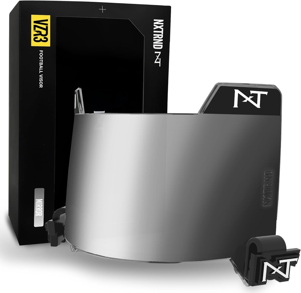 Nxtrnd VZR3 Football Visor, Technologia zakrzywionych soczewek, Pasuje kaski piłki nożnej dla dorosłych i młodzieży
