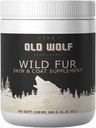 Wild Fur Skin and Coat Supplement for Dogs: dla skóry swędzącej, Gorące plamy Leczenie i Alergie sezonowe, Redukcja rozrzucania, Poprawa połysk płaszcza - 60 Chews