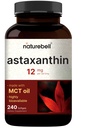 NatureBell Maksymalna wytrzymałość Astaksantyna 12mg, 240 Softgels - 4-miesięczne dostawy - Naturalny przeciwutleniacz Haemococcus Pluvialis Mikroalgi 124; Non-GMO, Gluten Free