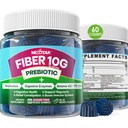 Fiber Gummies dla dorosłych, Sugar Free 10g Prebiotic Fiber Supplement with Digestive Enzymes, Probiotyki & 100mg Betaine for Digestive & Gut Health and Regulate Bowel Movel, Vegan, Żelatyna Free, 60ct