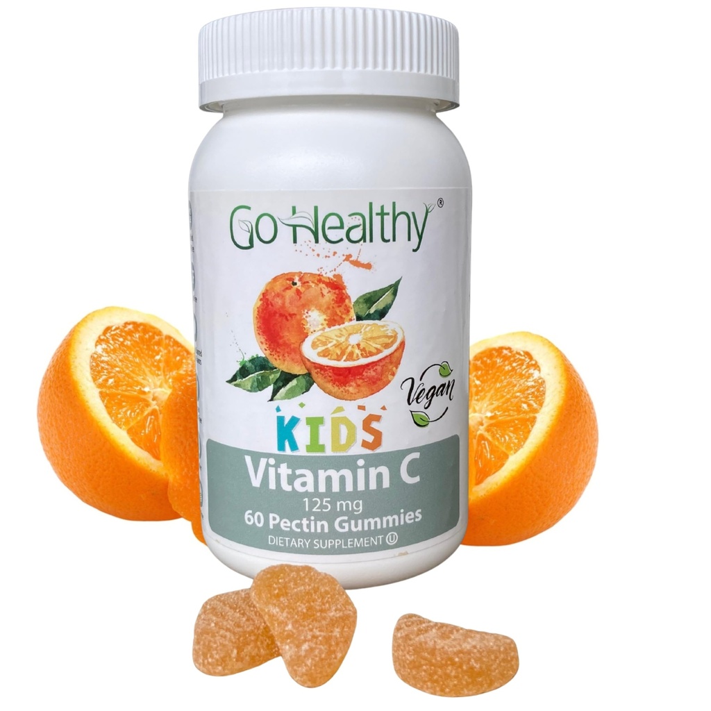 Go Zdrowe Gummies witaminy C dla dzieci, Wsparcie immunologiczne, Dzieci Gummies witaminy, Toddler, Dzieci Witaminy, Kosher, Halal, Smaczne Gummy - 60 Słupki