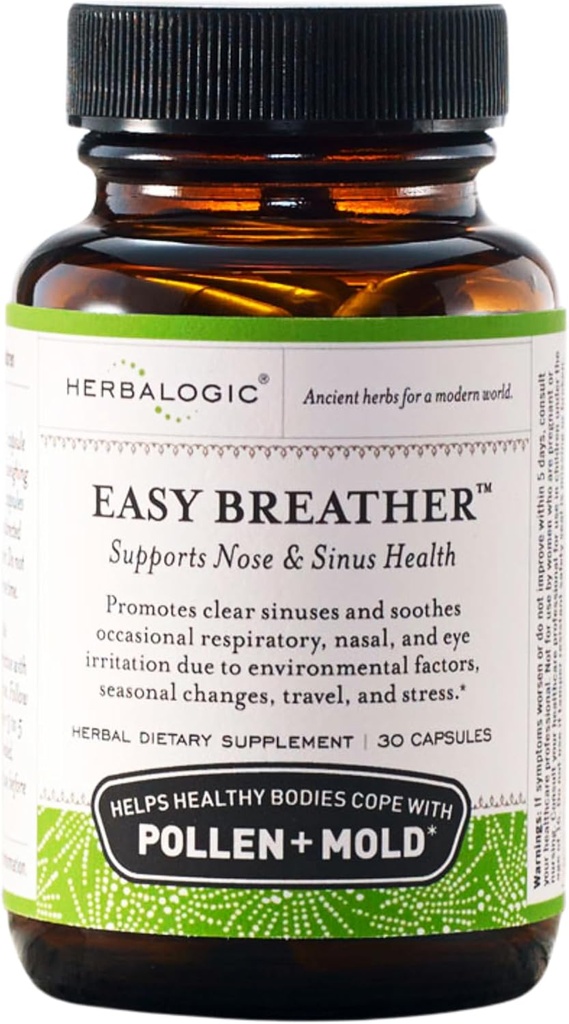Herbalogic - Easy Breather Herb Kapsułki - Wspiera Nose & Sinus Health - Pomaga zdrowe ciała Cope z Pollen & Mold - W oparciu o tradycyjny chiński Yu Ping Fang San - 30 Cap Count