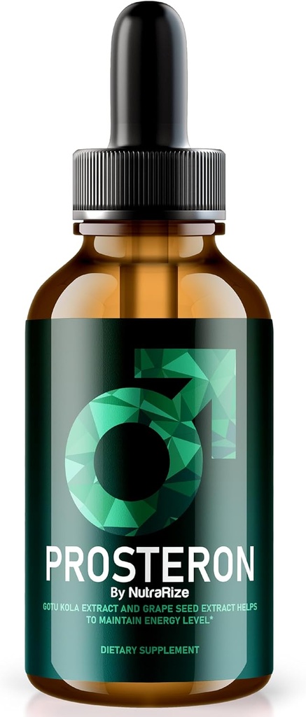 NutraRize Prosteron Drops, All- Natural Prostate Health Supplement, Witamina Premium do wspierania zdrowego cyrkulacji, Oficjalne recenzje formuły Prosteron (30 Służenia)