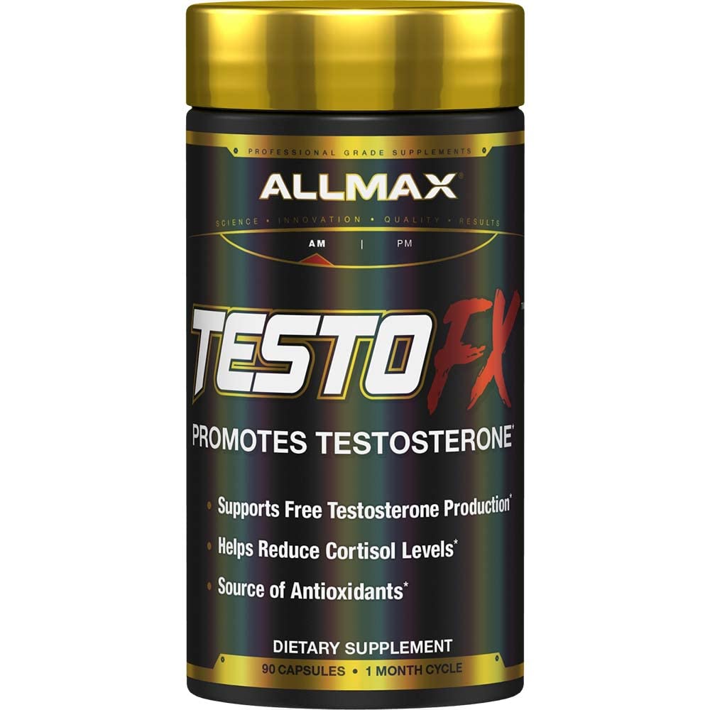 ALLMAX Nutrition TESTOFX Xtreme Testosteron Booster dla mężczyzn, Tribulus Terrestris, Ashwagandha, Tongkat Ali, Wspomaga wytrzymałość mięśni, Energia, Estrogen Control - 90 Kapsułki (30- Day Supply)