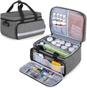 CURMIO Pill Boottle Organizer Storage, Medication Lock Box for Pill Organizer and Medical Supplies, Gray (Opatentowany Design)
