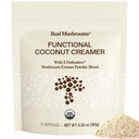Prawdziwe Grzyby Funkcjonalne Creamer kokosowy z Reishi, Lucuma & Ceylon Cynamon - Organiczny, Darmowy - Wegańskie Creamer kawy dla Smoothies & Drinks - 90 Servings Organic Cream Kokosowy proszek