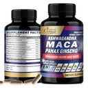 Organic Cadane Maca Root, Ashwagandha, Panax Ginseng Supplement - 90 Kapsułki 3 Miesiące z Fenugreek, Tongkat Ali & More - Wsparcie produkcji energii i odporności