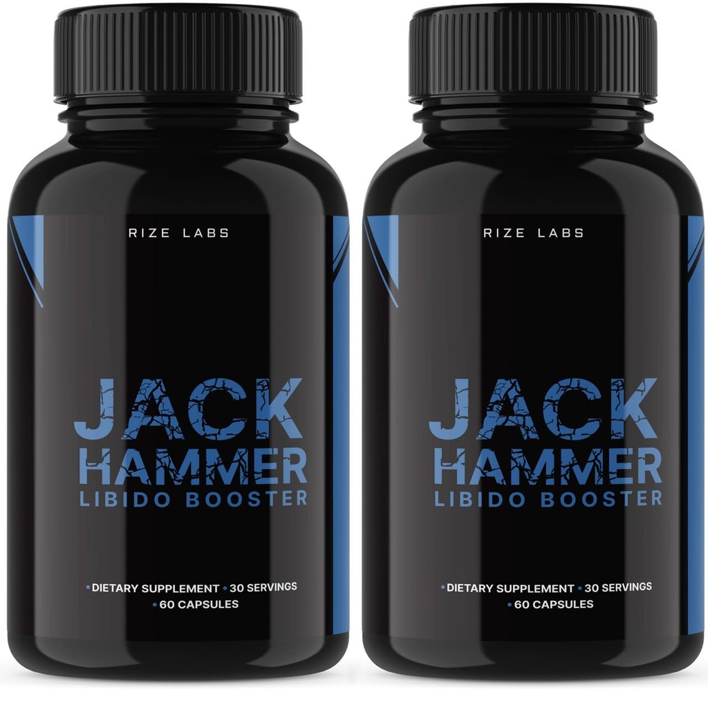 Rize laboratoria - Jack Hammer Libido suplement booster dla mężczyzn, Powerful All Natural Formula poprawić wydajność (120 kapsułki)