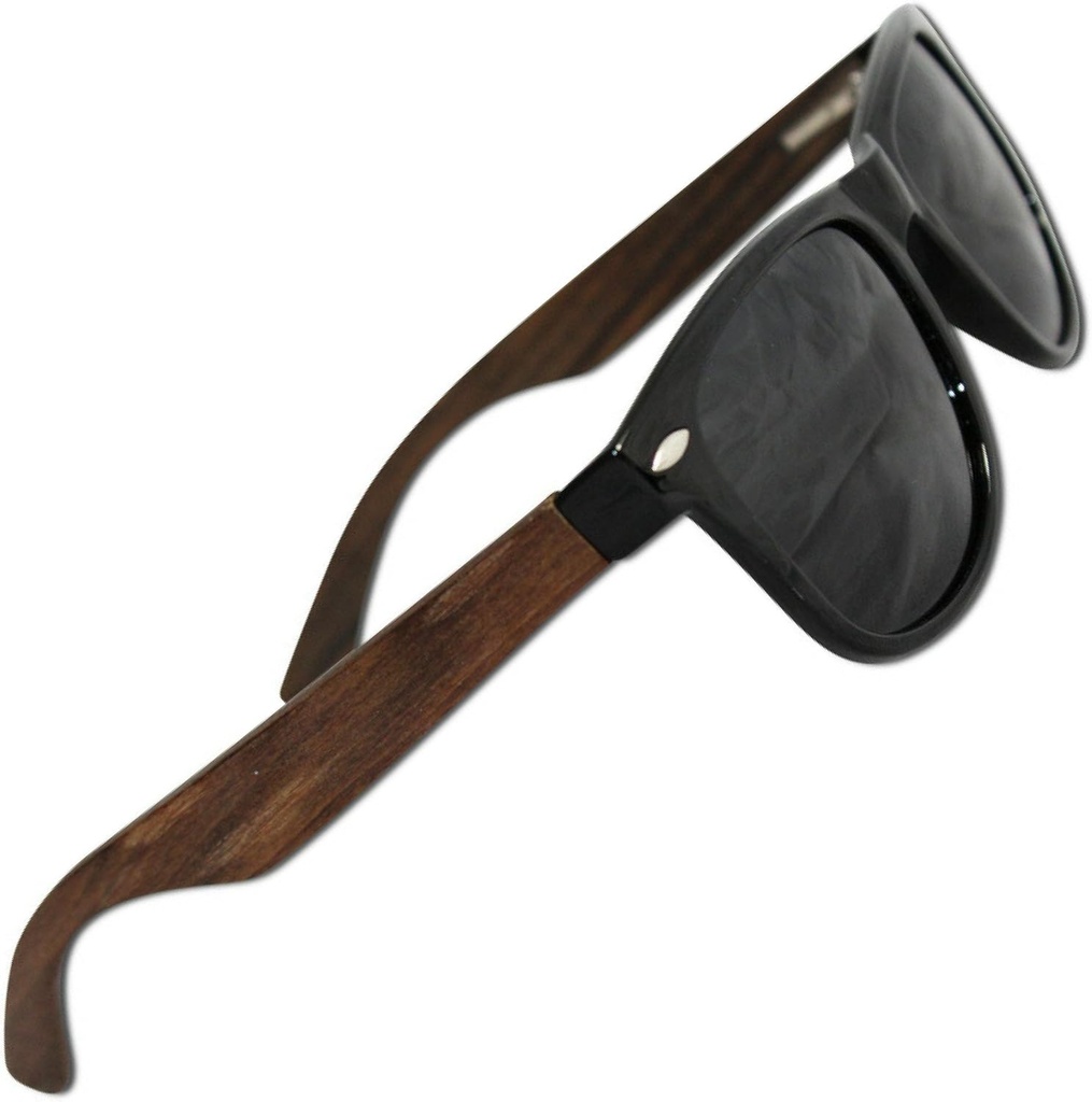 Oko Miłość Polaryzowane okulary przeciwsłoneczne dla mężczyzn i kobiet, Glare- Free, 100 Procent Uv Blokowanie (100 Procent Real Ebony Wood Sides z nieprzerwanym Tr90 z przodu)