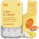 NeuroGum Calm & Clarity Mints (144 Kawałki) - Cukier wolny od L- theanine + GABA + Witamina D3 - Nootropowe suplementy mózgu dla pamięci - Ulepszenie Spokój, Stres Ulgi dla mężczyzn i kobiet - Miód cytryna
