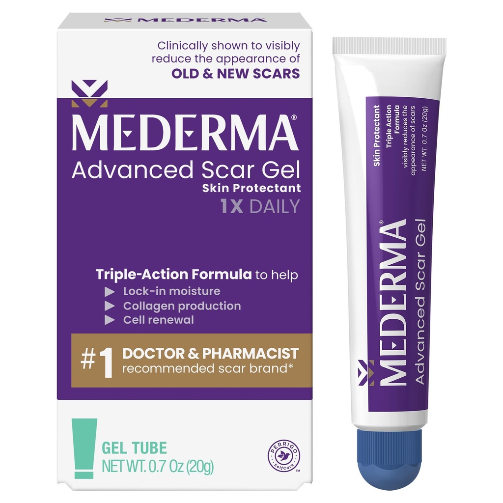 Mederma Advanced Blizna żel - traktuje stare i nowe Blizny, zmniejsza wygląd Blizny z trądziku, Chirurgia, Burns, Urazy i Stretch Marks, 0.70 Oz (20g)
