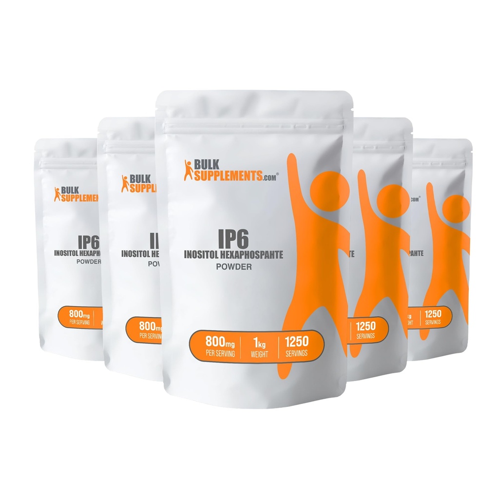 BulkSupplements.com Proszek IP6 - Heksafosfonian inozytolu, Suplement IP6 - Suplement inozytolu do wsparcia immunologicznego, Bez glutenu, 800mg na jedną porcję, 5kg (11 lbs) (Opakowanie 5)