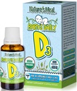 Nature 's Meal - Witamina D Dropy dla niemowląt, Baby Witamina D Krople dla układu immunologicznego, Heart Health, i Bone Health, Płynna Witamina D z Witaminą D3 400 j.m. na Podawanie, Unflavored, 14,5 ml