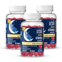 Mamuśka Bless Kids Sleep Gummies z Melatonin, Wsparcie swojego naturalnego procesu snu, Wiek 3 Lata dla dorosłych, Strawberry Flavor, 1G cukru, 60 Gummies (Opakowanie 3)