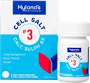 Hyland 's Cell Salt No. 3 Calc Sulph 6X Tablets, Cold Relief, Natural Homeopatic Relief of Colds, Sore Throat, Trądzik, Szybkie rozpuszczenie Tablets, 100 Count