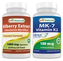 Najlepszy Naturals Bilberry Extract 1000mg & MK- 7 Witamina K2 100 µg