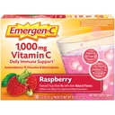Emergen- C 1000mg Witamina C Proszek immunologiczny Raspberry 30CT zawiera cynk, mangan, 7 B Witaminy i elektrolity na powrót do szkoły Essentials